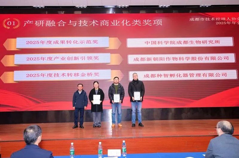 新朝陽(yáng)榮獲成都市技術(shù)經(jīng)理人協(xié)會(huì)“2025年度產(chǎn)業(yè)創(chuàng)新引領(lǐng)獎(jiǎng)”